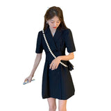 Suit Dress Dress Summer French Temperament Dress Women 2025 New Korean Version Of Small Short-Sleeved Suit