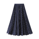 Japan-Korea Temperament Wave Point 100-Fold Skirt 2026 Spring And Summer New High-Rise Thin Large Swing Half-Dress Woman D9908