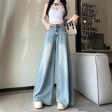 Spring Thin Blue Broad-Legged Jeans Women 2025 Large-Size High-Rise Thin-Skinning Loose Straight Trousers