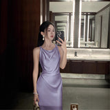Birthday Dress High-End French Style Evening Dress Fishtail Dress Temperament Sling With Dress Girl