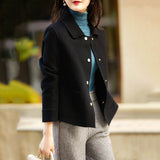 Double-Sided Collar Simple Light Luxury Short Coat Women's Clothing 2025 Spring And Autumn New Temperament Fashion Loose Top