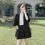 Suit Shorts Suit Women's Summer Leisure Thin Small Net Red Fried Street Design Sense Of Niche Ocean Two Sets