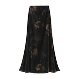 Autumn And Winter Retro Wave Dot Print Fishtail Skirt Half-Body Skirt Women Autumn New High-Rise Thin Velvet Dress 9987