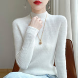 Wool Blended 2026 Autumn And Winter New Women's First-Line Ready-Upled Half-High Collar Strips To Repair Their Own Skin Knitted Bottom Sweater