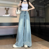 Spring Thin Blue Broad-Legged Jeans Women 2025 Large-Size High-Rise Thin-Skinning Loose Straight Trousers