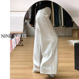 White Broad-Legged Jeans Women's Spring And Summer 2025 New High-Rise Loose High-End Scimits Small Straight Pants