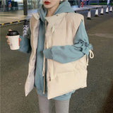 Autumn And Winter 2025 New Down Cotton Vest Women's Korean Version Of Loose Short Outer Wear Horse Clip Vest Women's Coat