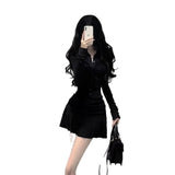 Pure Want To Collect Waist Folds Short Shirt Dress Women's Autumn 2025 New Polo To Receive Waist Reduction Umbrella Skirt