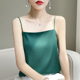 Silk Satin 2026 Spring And Summer Women's New Short-Term Repair Collar Sleeveless Temperament With A Sleeve Sling Vest