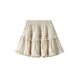 Ballet Style Cake Half Dress Woman Autumn High-Waist A Short Skirt 2025 New Ponponn 100-Folded Skirt D1380