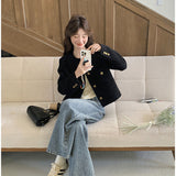 French High-End Black Fragrant Coat Woman 2025 Autumn New Small Small Look Short Top