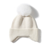 Cashmere 2026 Autumn And Winter New Women's High-End Solid Color Knitting Outdoor Warm Fashion Hairball Leisure Hat