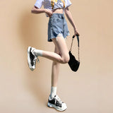 Light-Colored Hole-Crowded Denim Shorts Women's Summer Trend With New Dopamine Wearing High-Rise Thin Hot Trousers