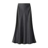 Design Lustrous Silky Silky Dress Half-Dress Women's Summer Long Fishtail Skirt High-Waisted Thin-Butt Skirt9902