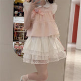 Summer New Two-Piece Suit Small Sweet College Style Splicing Top Cake Half-Dress Woman
