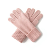 New Men's And Women's Same Solid Color Draw For The Autumn And Winter Of 2026, Goat Woolen Riding Windproof Outdoor Knitted Gloves