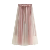 Pining Yarn Skirt Half Skirt New Medium-Length A-Character Mesh Dress Dress Fairy Dress 8576