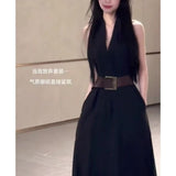 French Temperament Lightly Pure Wind Hanging Neck To Show Thin Dress Dress Women's Summer New A-Word Vest Dress