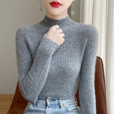 Wool Blended 2026 Autumn And Winter New Women's First-Line Ready-Upled Half-High Collar Strips To Repair Their Own Skin Knitted Bottom Sweater