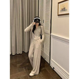 Casual Popular Casual Suit Autumn And Winter New Solid Zipper Short Hooded Open-Shirt Two Sets Of Women's Clothing