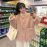 Lamb Haired Small Fragrant Coat Women Autumn And Winter Thicken 2025 New Korean High-End Horn Buckle Small Cotton Suit