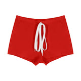 Black Tight Casual Shorts Women Summer Little Hottie Rope High Waist Thin Straight Trousers Repair Warm Pants