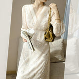 Large-Size Fat Mm French Retro Tea Dress Early Autumn Women's High-End Famous Temperament Floral Dress Design Sense
