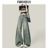 High Street Retro Blue Pear-Shaped Broad-Legged Jeans Women Trend New High-Rise Ripped Loose Scimiter Pants