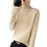 Wool Blended 2026 Autumn And Winter New Women's Loose High-Collar High-Necked Short-Colored Shoulder Thick Sweater Bottom Knitted Shirt