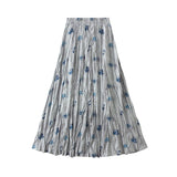 Korean Spring 2025 New Half-Dress Temperament Famous Wrinkled Flower Princess Dress 9931