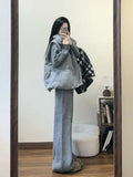Three-Piece Korean Style Temperament Fashion Sense Letter Embroidered Vest Cotton Suit + Turtleneck Sweater + Knitted Trousers