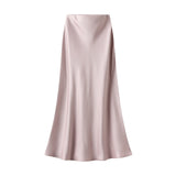 Design Lustrous Silky Silky Dress Half-Dress Women's Summer Long Fishtail Skirt High-Waisted Thin-Butt Skirt9902