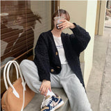 Cardigan Sweater Women Thicken The Long Loose Outer Wear Autumn And Winter New Korean Version Of Lazy Wind Coat Retro Clothes