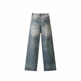 Vintage Straight Jeans Women Summer New Fat Sister Mm High-Rise Loose Thin Lazy Broad Leg Pants