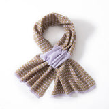 100% Pure Cashmere 2026 Autumn And Winter New Women's Small Square Perforated Knitting Knitting Warm Neck Small Scarf