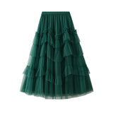 Cake Skirt 2025 Spring New Mesh Dress Design Half-Dress Net Yarn Splicing Ponpong Skirt D1865