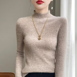 Wool Blended 2026 Autumn And Winter New Women's First-Line Ready-Upled Half-High Collar Strips To Repair Their Own Skin Knitted Bottom Sweater