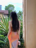 Summer Dopamine Holiday Suit Women Feel Sleeveless Tsets Two Sets Of Tie Design Small Dress