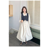 French Temperament Wearing A Denim Vest Dress Suit 2026 Autumn New Shirt Dress Super Fire Two Sets