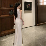 Birthday Dress High-End French Style Evening Dress Fishtail Dress Temperament Sling With Dress Girl