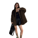 Leopard Long-Sleeved Shirt Jacket Autumn Dress Women's 2025 New Long-Term Loose Retro Coat