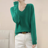 Wool Blended 2026 Autumn And Winter Women's New Short-Term With Small V-Neck Solid Color Loose Inside The Bottom Korean Version Of The Knitted Shirt