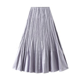 High-Waisted A-Word Half-Dress Woman 2025 Spring New High-End Temperament Pendant Fishtail 100-Folded Long Dress K532