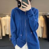 Wool Blended 2026 Autumn And Winter New Women's Short Zipper Open-Shirt Loose Large Knitted Hoodie