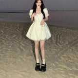 French Sweet And Spicy Niche High-End Mesh Splicing Bubble Sleeve Dress Female Student Super Fairy Tidaughter Princess Dress