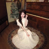 Summer Beauty Gentle Korean Temperament Simple Generous Dress Senior Sense Thin White Cloak Dress Dress Woman