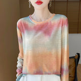 Lyselle Tians 2026 Spring And Summer Ms. Tie-Dye Short Leisure Collar Long-Sleeved Bottoming Shirt Try To Catch Up Jacket