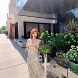 2026 Summer New Lotus Leaf Side Small Flying Sleeve Pink Broken Flower Dress Female French Seaside Holiday Dress