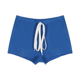 Black Tight Casual Shorts Women Summer Little Hottie Rope High Waist Thin Straight Trousers Repair Warm Pants