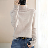 Wool Blended 2026 Autumn And Winter New Women's High-Collar Loose Loose Short-Colored Shoulder Hooded Bottom Sweater Knitting Shirt